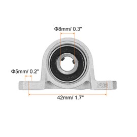 sourcing map 6 Pcs KP08 Pillow Block Bearing 8mm Bore Zinc Alloy Inner Ball Mounted Bearing Block Insert Bearing Self-Alignment