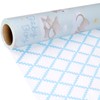 LaRibbons Reversible Baby Boy Wrapping Paper, 17 Inch X 33