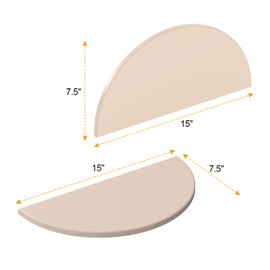 BMMXBI Heat Deflector Baking Stone Pizza Compatible with Kamado Joe Big Joe I, II, III, 19.8In 2-Pack Half-Moon Ceramic Cooking Stone for Big Green Egg XL Large Egg Vision Grills XL