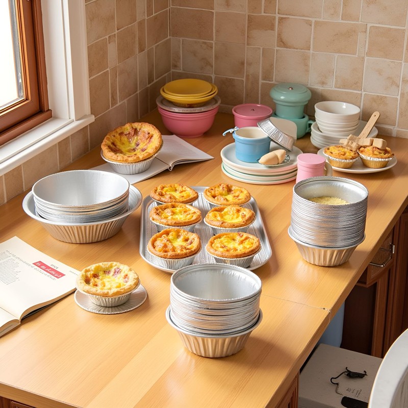 Wyjuan 50 Pcs Small Pie Tins, Round Tart Pie Foil