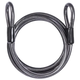 DELSWIN Security Steel Cable with Loops - 3/8 inch (10 mm) Thick (6' or 15') Heavy Duty Bike Lock Cable Vinyl Coated Braided Cables for U-Lock and Padlock