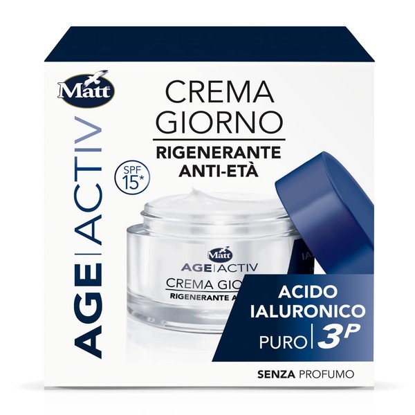 Matt - Age Activ Regenerating Face Cream Anti-Age Day - Pure Hyaluronic Acid 3P - Irritating and Smoothing, Deep Moisturising - 50 ml