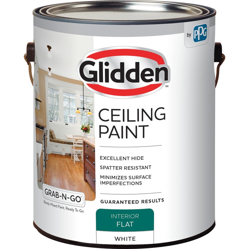 Glidden Interior Latex Ceiling Paint, White, Flat,1 gal