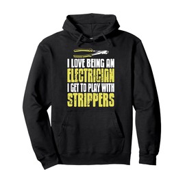 Funny Electrician Wire Stripper Job Humor Pullover Hoodie