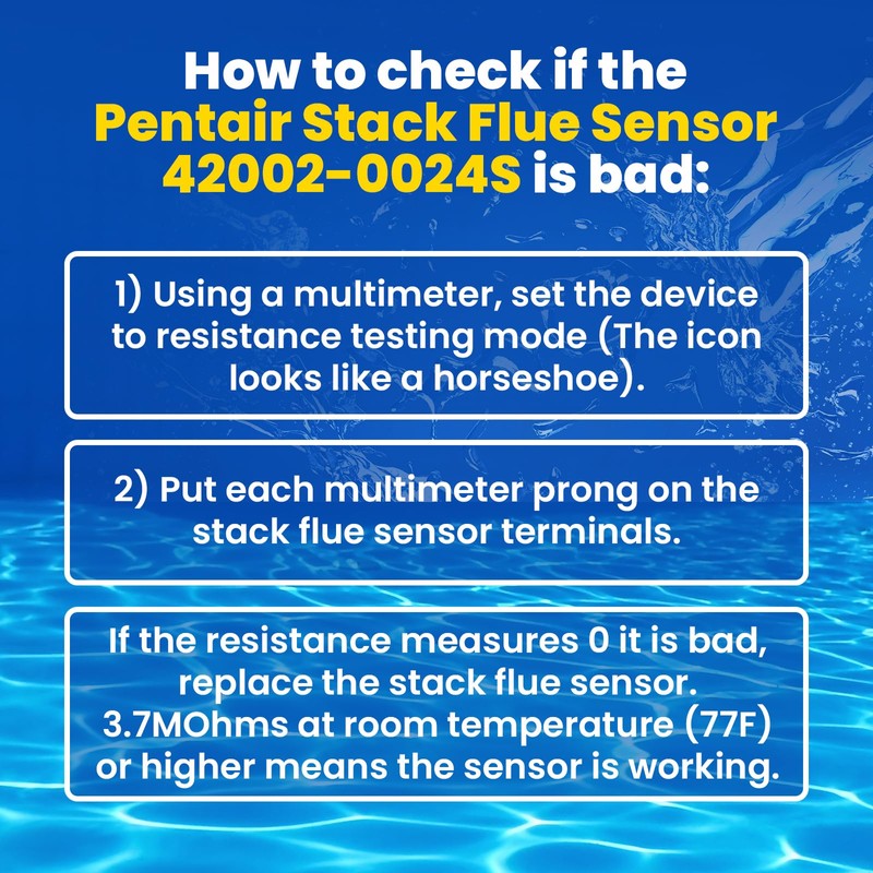 Replacement Pentair 42002-0024S Stack Flue Sensor, 12-Month Warranty & USA