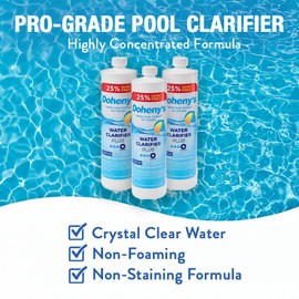 Doheny's Pool Water Clarifier | 100% Professional Grade | Clears Cloudy Water Fast | Binds Particles Together for Better Filtration | Safe for All Pool Types | Proudly Made in USA | 40 oz. Bottle