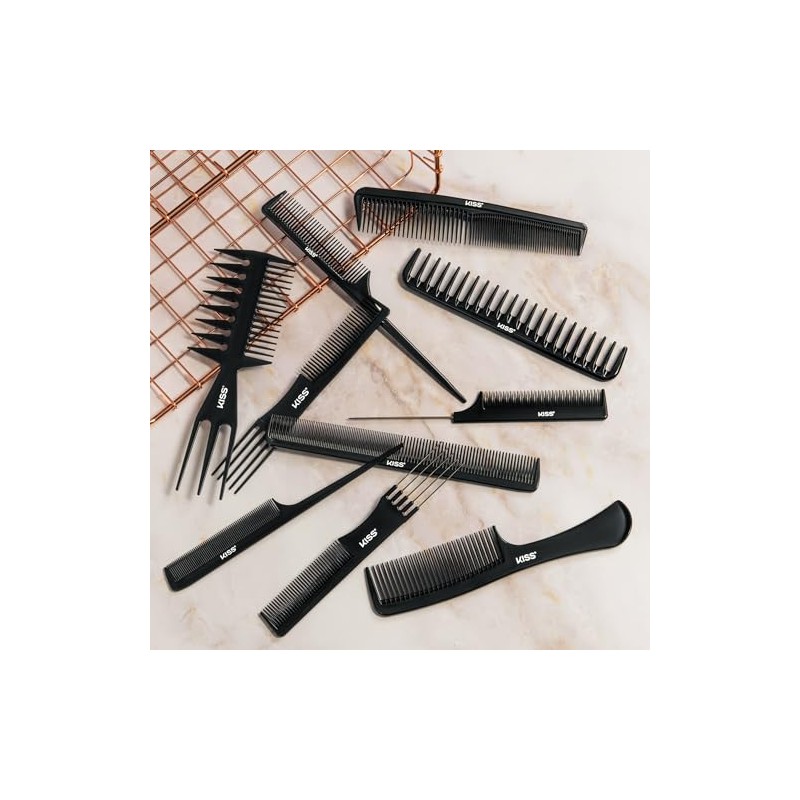 Kiss Colors Care Juego de Peine Profesional 10 Piezas Para