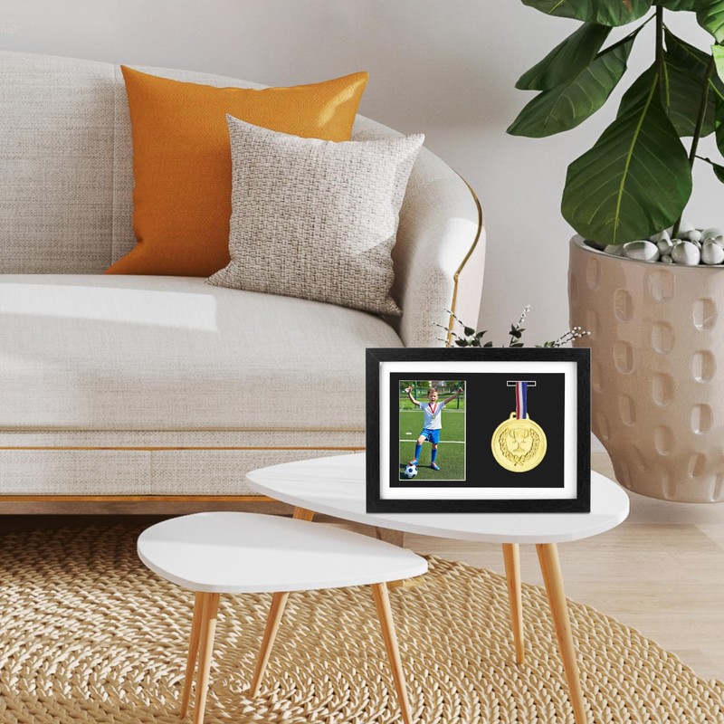 QWORK Medal Display Shadow Box - 1 Medal Display Case