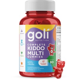 GOLI Kids Gomitas Veganas Orgánicas para Niños | 80 Gomitas Sabor Frutas Mixtas | Enriquecidas con Vitamina C, Zinc, Vitaminas Esenciales y Minerales | Sin Azúcar, Sin OMG, Sin Gluten