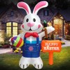 DeeKom Huge 12FT Tall Easter Inflatable Decoration Standing Bunny Holding