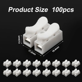100pcs 10A 220V CH-2 Quick Connector 2-Position Spring Wire Connectors Self-Locking CH-2 Press Type Electric Connection Quick Wiring Terminal for Lighting and Automotive Electricity