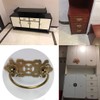 Tiazza 2Pcs Antique Brass Vintage Style Pulls Handle Bookcase Wardrobe