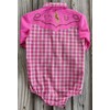 4Rodeo Baby Toddler Western Pink Plaid Cowboy Bodysuit Shirt (0-6