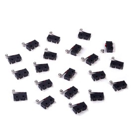 Cylewet 20Pcs Momentary Hinge Metal Roller Lever Micro Switch AC 5A 125 250V SPDT 3 Pins (Pack of 20) CYT1096