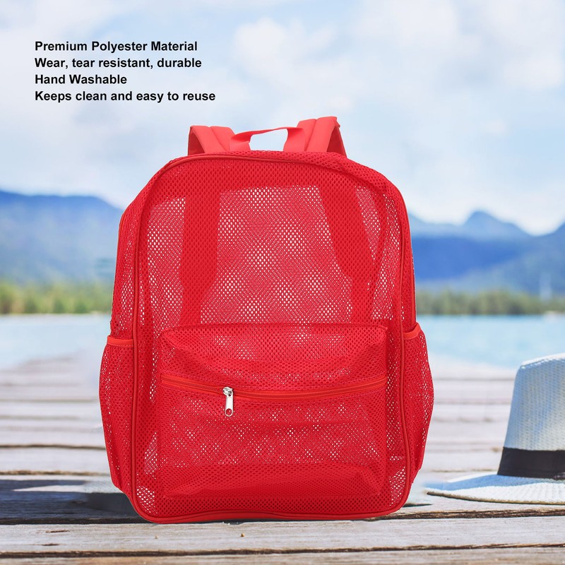 Mesh Backpack Heavy Duty Lightweight Large Capacity Washable See Through