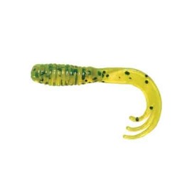 Big Bite Baits 2" Triple TIP GRUB/Chartreuse Pepper (10 Pack)