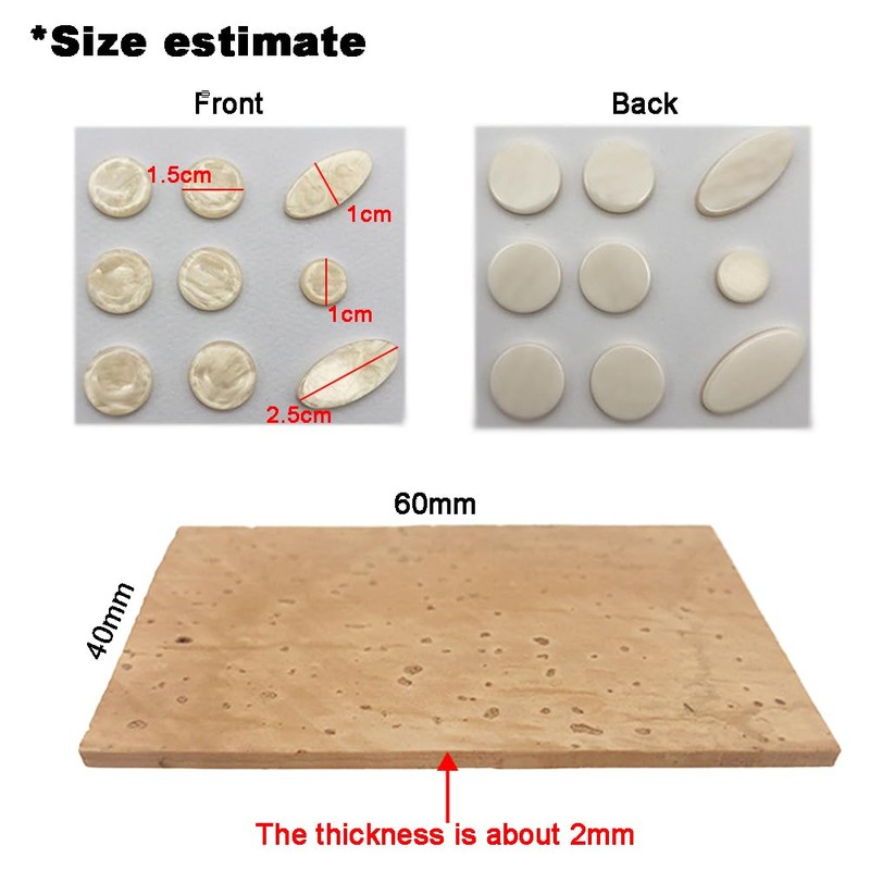 Alto Saxophone Neck Cork and Key Buttons Replacement Kit, 9