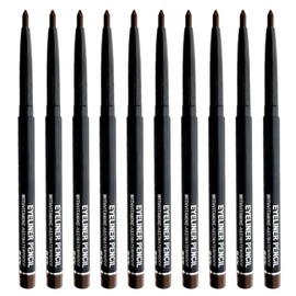 10PCS Brown Automatic Waterproof Inner Eyeliner, Eyeshadow & Eyebrow Pencil – Multi-Use Cream Pen for Liner, Shadow & Brows