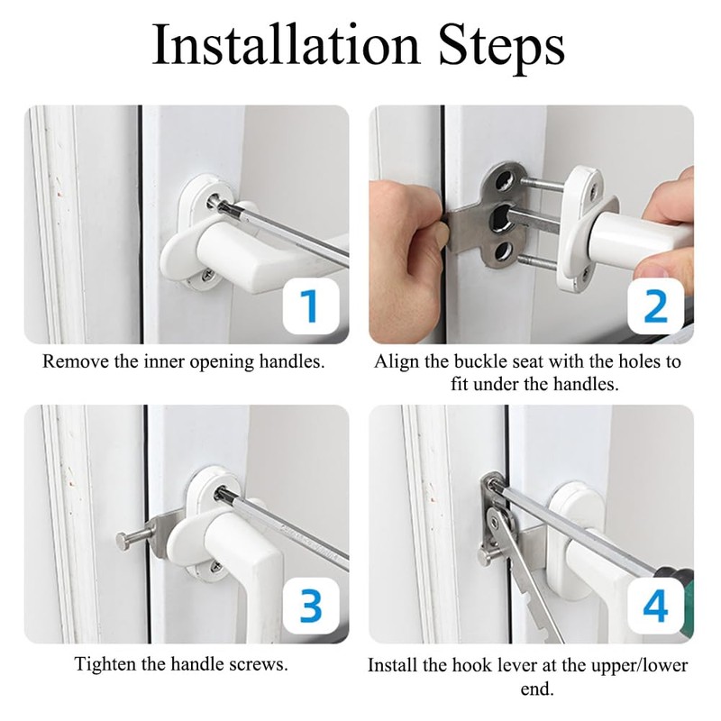 Window Safety Restrictors 2 Pcs Stainless Steel Window Restrictor Hooks