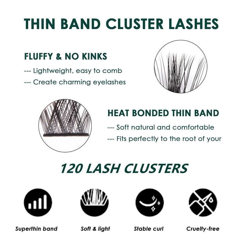 Lanciley L01 Eyelash Extensions Set of 120 Cluster Lashes with