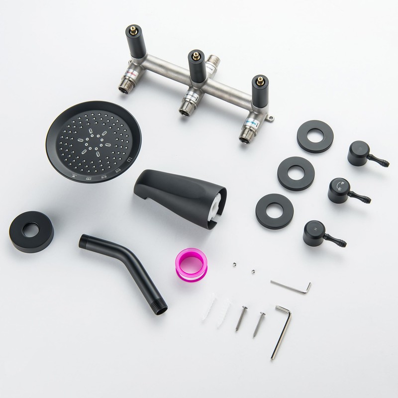 LUOGULIANG 3 Handle Tub Shower Faucet Set, Bathtub Shower Trim