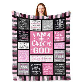 Parcae Christian Gifts for Women, Inspirational Religious Birthday Gifts, Baptism Gifts for Girls, Religious Gifts with Bible Verse Christmas Birthday Gifts for Women, Jesus Gifts Blanket 150x130CM