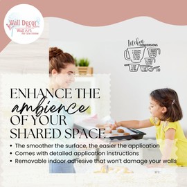 Cooking Conversion Chart - Matte Vinyl Wall Decal Sayings for Wall Décor - Inspirational Decals for Kitchen & Dining Room - Die-Cut Vinyl Wall Art - 9.5"x9" BLACK