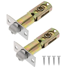 Create idea 2Pcs Tubular Mortice Latch Size 60mm or 70mm Stainless Steel Tubular Door Latch Adjustable Latch Accessories for Lever Door Handles Internal Door Handles