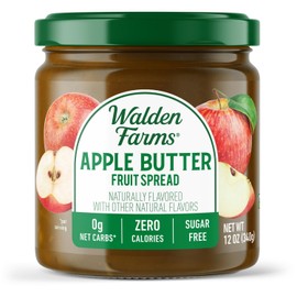 Walden Farms Apple Butter Fruit Spread – Zero Calorie, Low Carb, Keto-Friendly, Vegan, Sugar-Free, Spiced Apple Butter Flavor – 12 oz Bottle