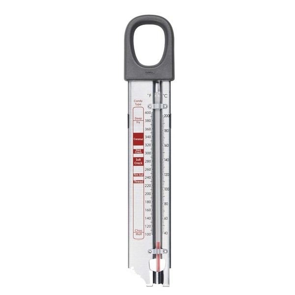 OXO Good Grips Glass Candy and Deep Fry Thermometer, Silver,