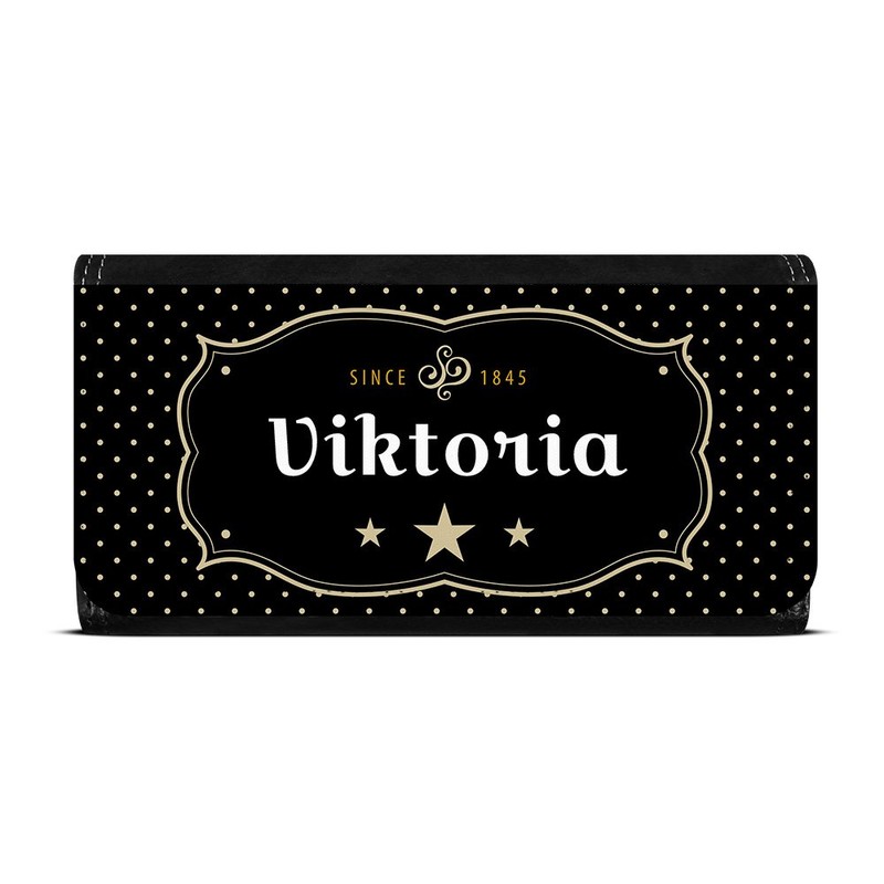 Geldbörse mit Namen Viktoria - Design Retro Wappen - Brieftasche,