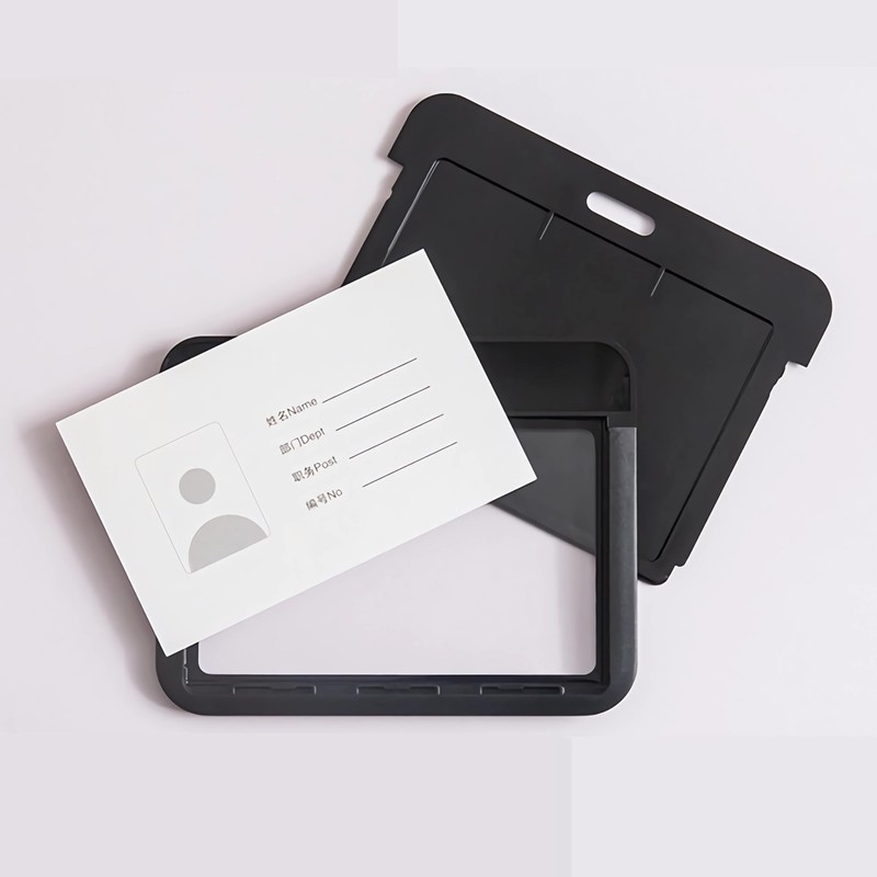 1 Pack Sliding Horizontal ID Badge Holder with Clear Window