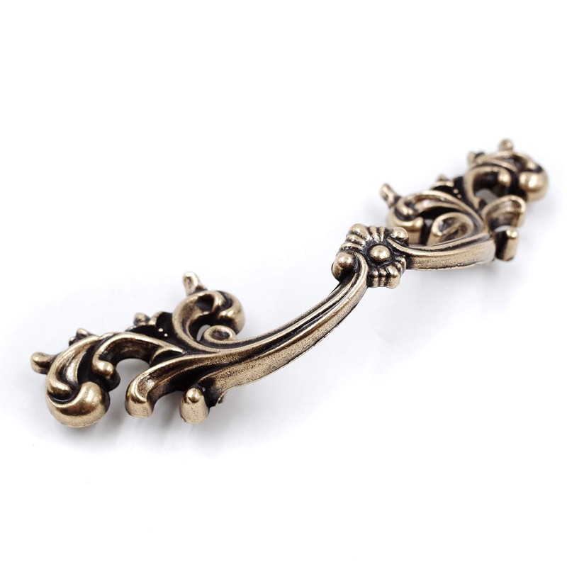 Jetland French Provincial Drawer Pulls - 6-Pack, Antique Brass, 2-1/2"