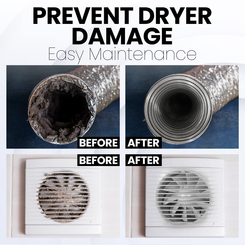 Vanitek Dryer Vent Cleaner Lint Brush, Long Flexible Refrigerator Coil