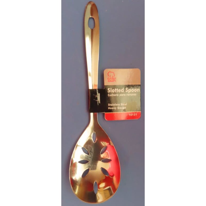 Chef Craft 9.5" Slotted Spoon Stainless Steel Heavy Gauge #