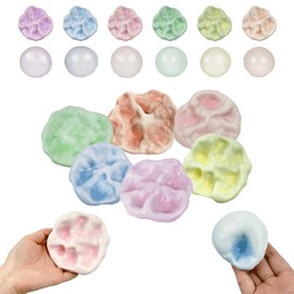 6PCS Stress Relief Sand Stress Ball, Squishy Balls, Vacuum Stress Ball, Stress Balls Portable Shapeable DIY Ball, Relief Balls for Adults,Children Relieve Anxiety