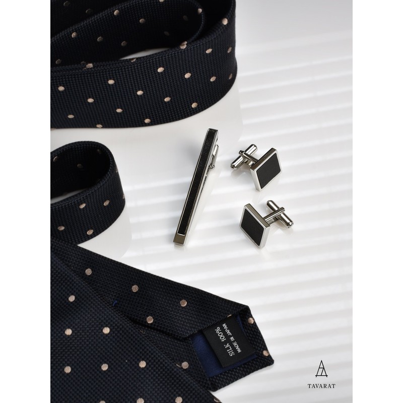 Tavarat Tps-003R Men's Tie Clip, Made in Japan, Genuine Leather,