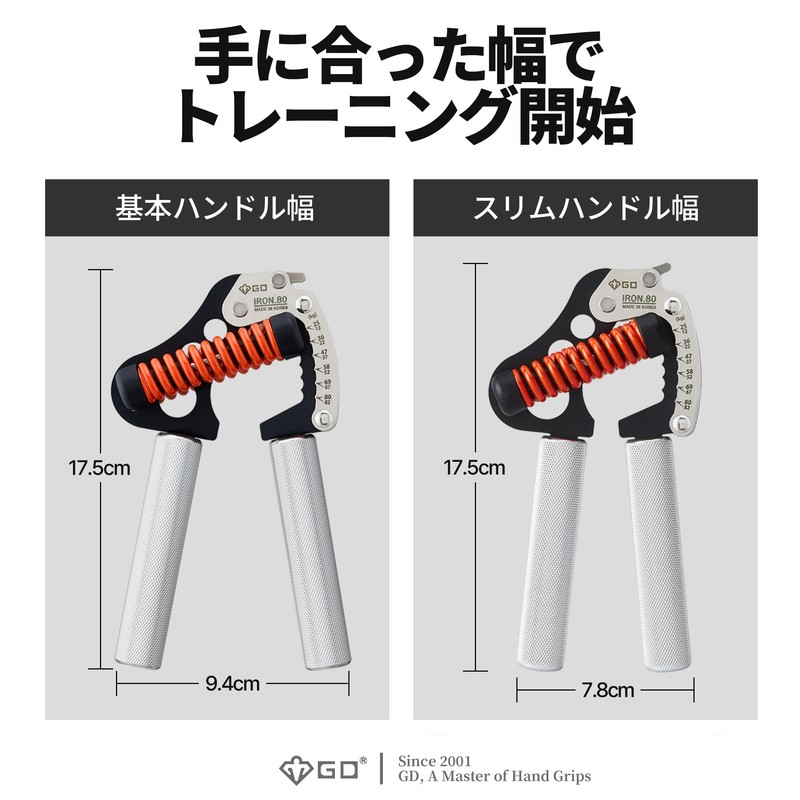 GD IRON GRIP 12Lv Aluminum Hand Grip Strengthener (12~180.6 lbs),