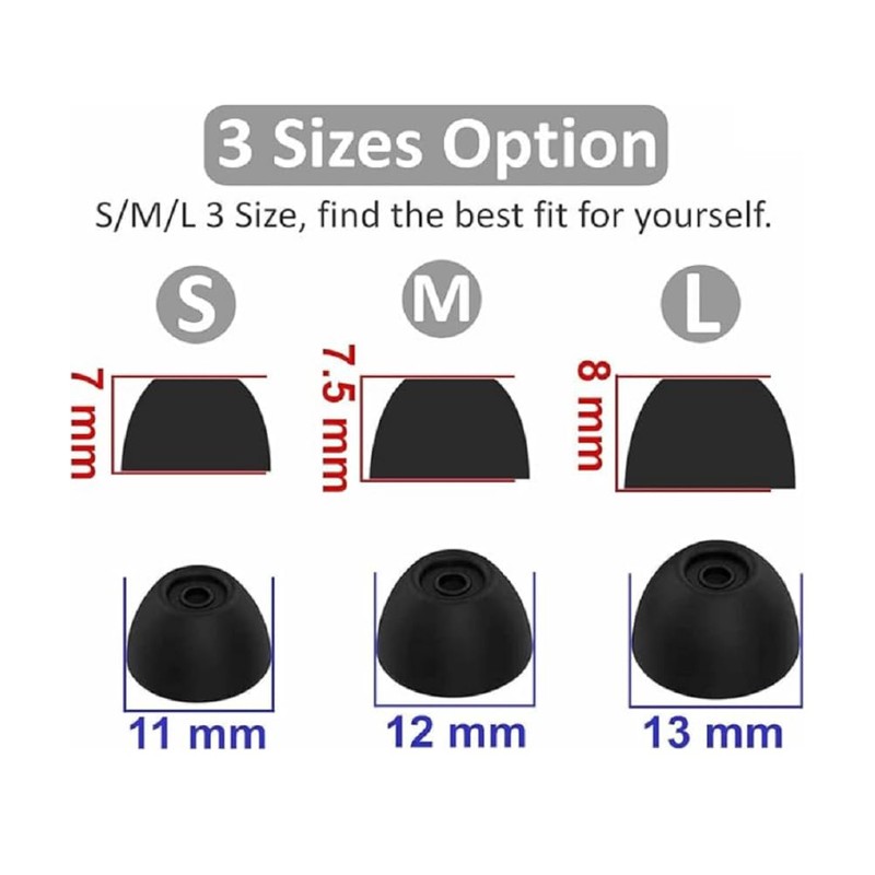 Silicone Ear Tip for Ray-con Everyday Earbuds, Replacement Ear Buds