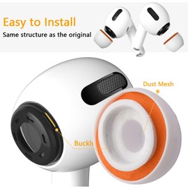 KASOTT Upgraded Memory Foam&Silicone Hybrid Ear Tips for AirPods Pro 1st & 2nd Gen,Ultra-Comfort,Anti-Slip Eartips,Perfect Noise Reduction,Fit in The Charging Case,3 Pairs (Orange, Medium)