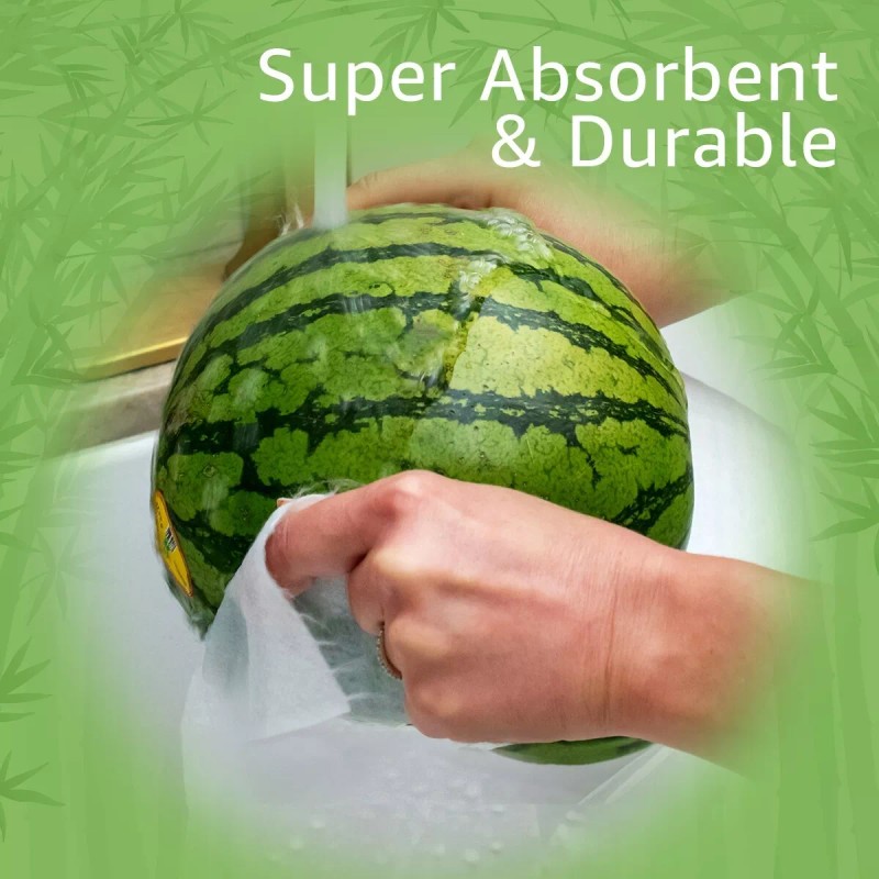 Ibambo Reusable Bamboo Paper Towels - 2 Rolls, Ecofriendly, Washable,