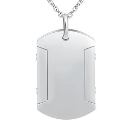 Feilok Mens Stainless Steel Necklace Chain with Pendant Medical Mark Army Card Dog Tag Pendant for Men Man Boys