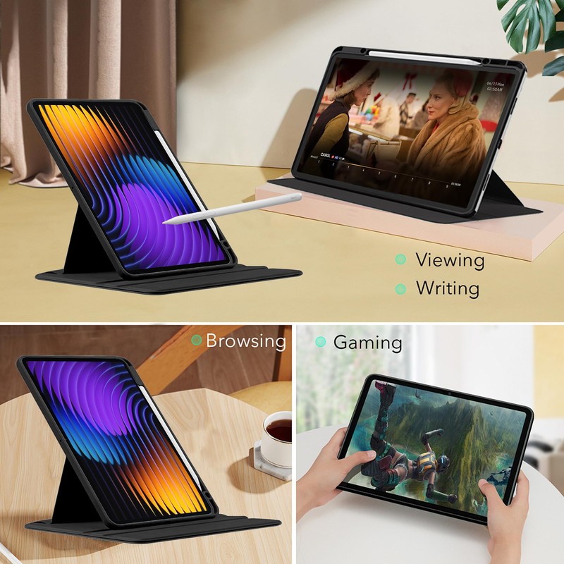 Suttkue for Xiaomi Pad 7 case, PC 360°Swivel case with