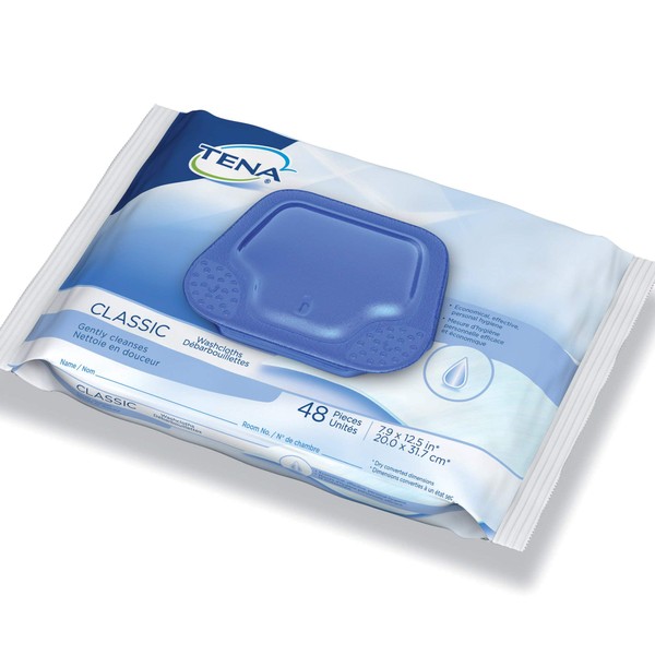 TENA ProSkin Classic Bath Wipe or Washcloth 7-9/10 x 12.5" 65724, 12 Pack 576 Wipes