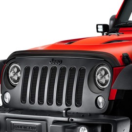 Rugged Ridge | Hood Bug Deflector, Wraparound, Smoke | 11350.02 | Fits 2007-2018 Jeep Wrangler JK