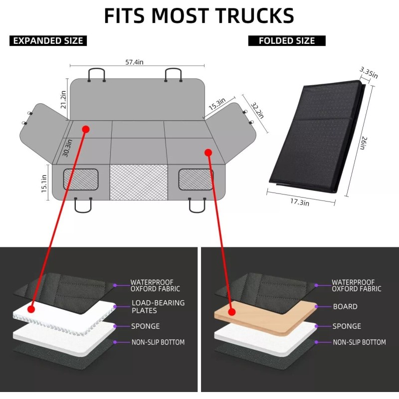 TKYZ Hard Dog Seat Cover and Bed for Trucks/SUV -