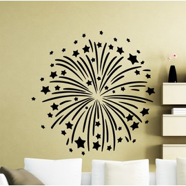 Firework Wall Decal New Year Christmas Decor Vinyl Sticker Home Interior Art Decoration Any Kids Girl Boy Room Mural Waterproof Vinyl Sticker (334xx)