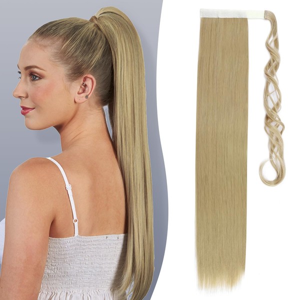 Benehair Ponytail Extensions, 66 cm Long Hairpiece, Ponytail Extensions with Velcro Fastening, Braid Hair Extensions, Curly Ponytail Extensions for Women, Braid Ponytail, 100 g, #24W