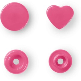 Prym 393347 Nähfrei-Druckknopf Color Snaps Herz pink, Kunststoff, One Size