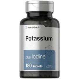 Horbäach Horbäach Potassium Chloride Supplement | Plus Iodine | 180 Vegetarian Tablets | Non-GMO and Gluten Free